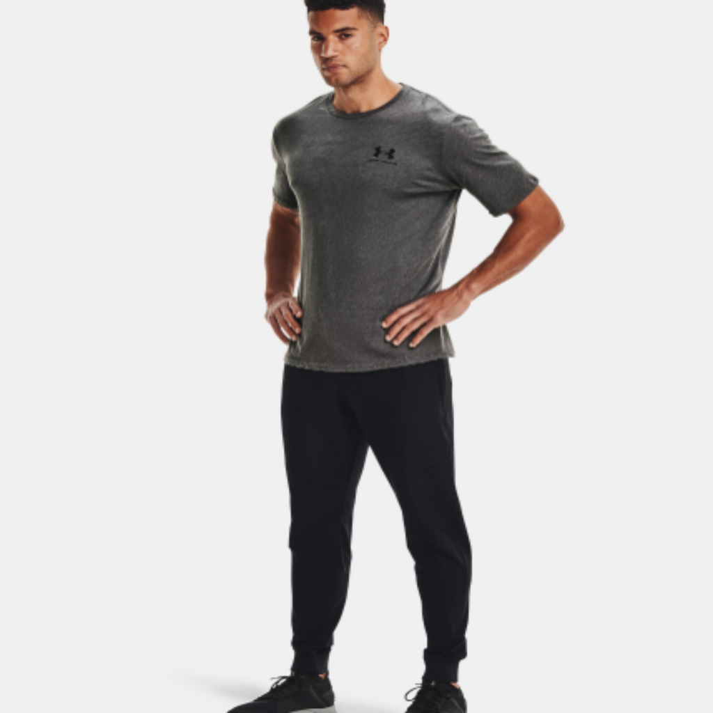 Men's Under Armour Left Chest Short Sleeve "Charcoal Medium Heather Black"