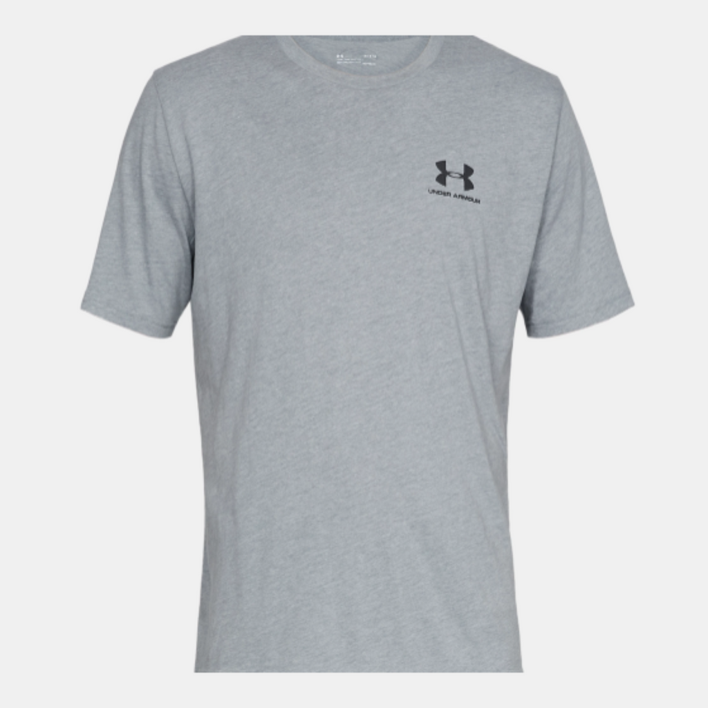 Men's Under Armour Left Chest Short Sleeve "Steel Light Heather Black"