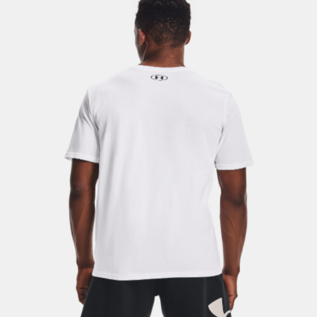 Men's Under Armour Left Chest Short Sleeve "White Black"