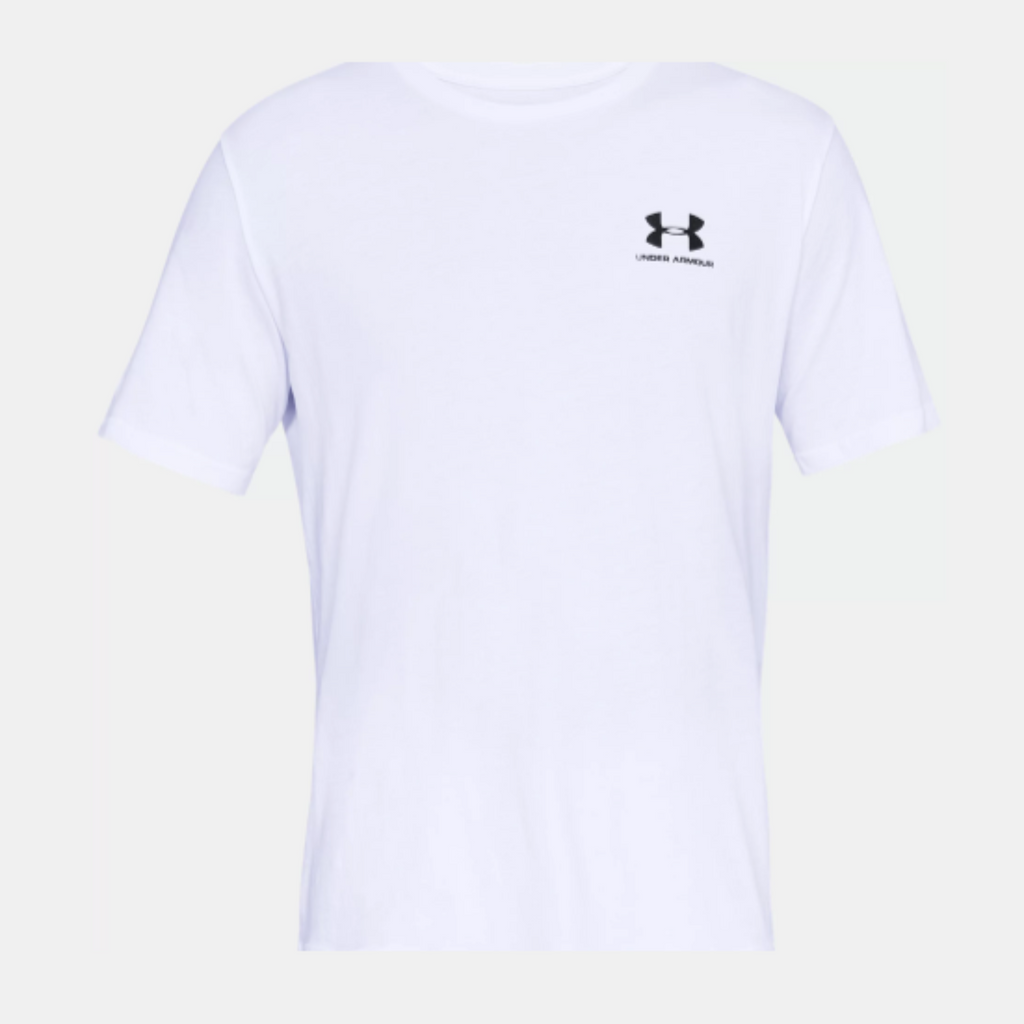 Men's Under Armour Left Chest Short Sleeve "White Black"