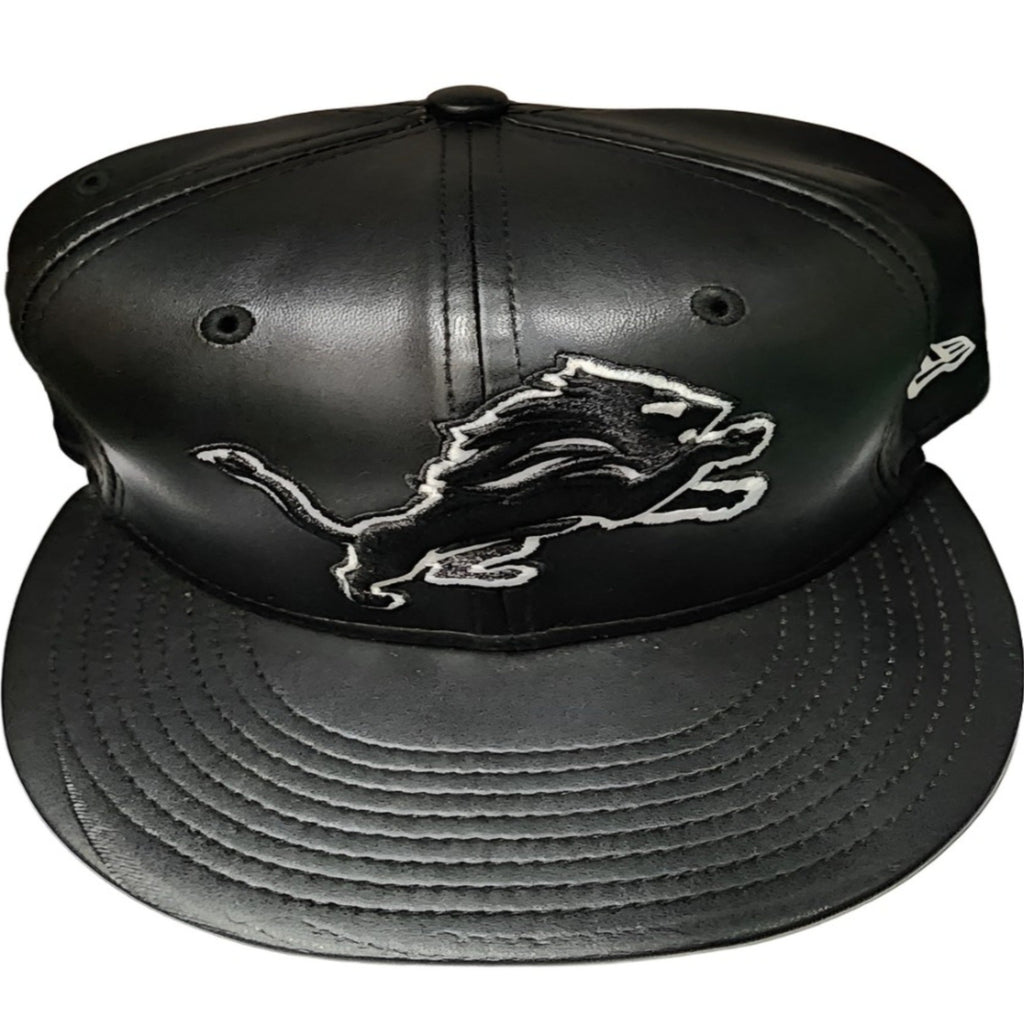 Detroit Lions New Era 9FIFTY Leather White/Black Snapback