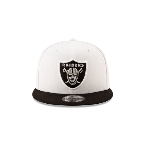 Las Vegas Raiders New Era White on Black 9FIFTY Snapback
