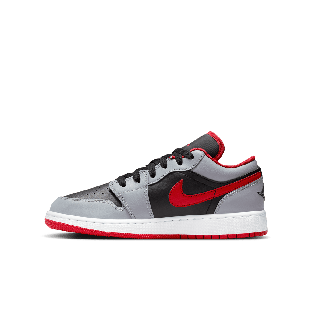 Big Kids' Air Jordan 1 Low "Cement Fire Red"