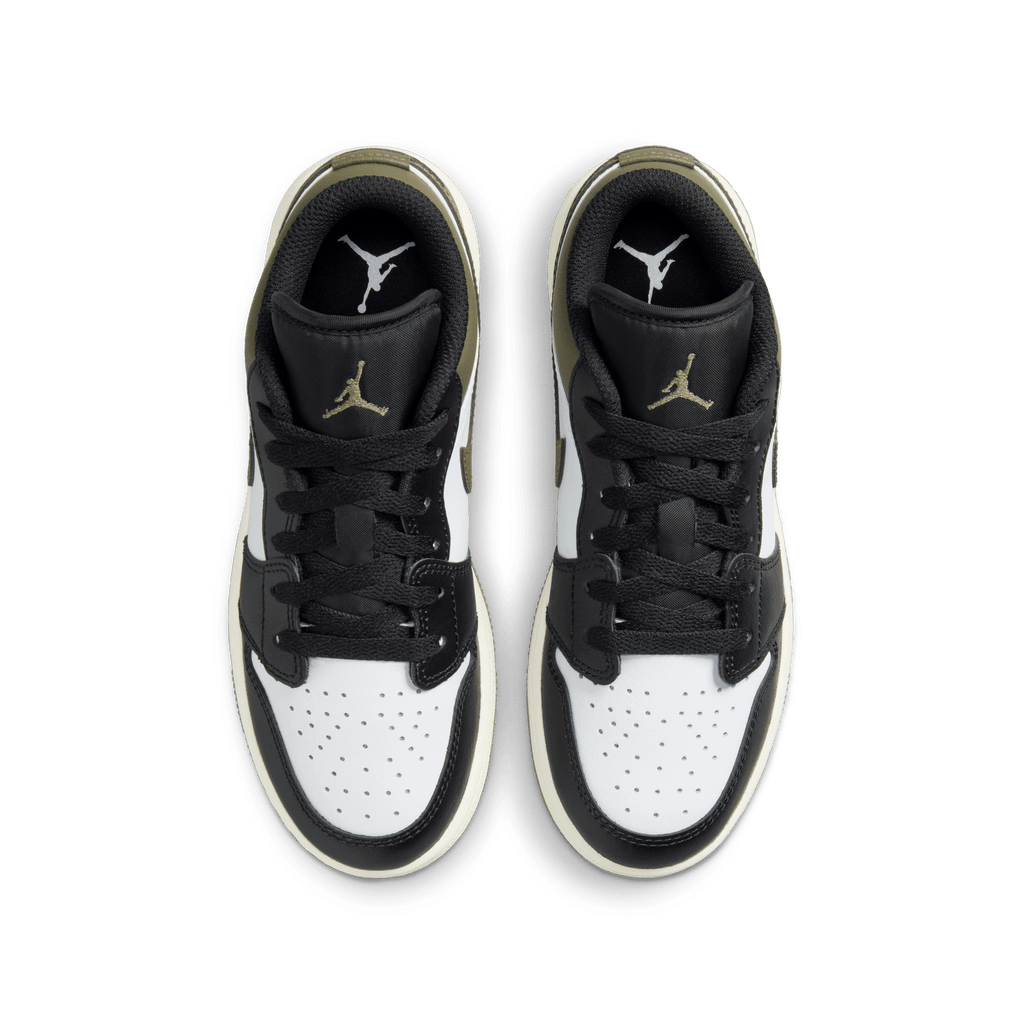 Big Kids' Air Jordan 1 Low "Black Toe Medium Olive"