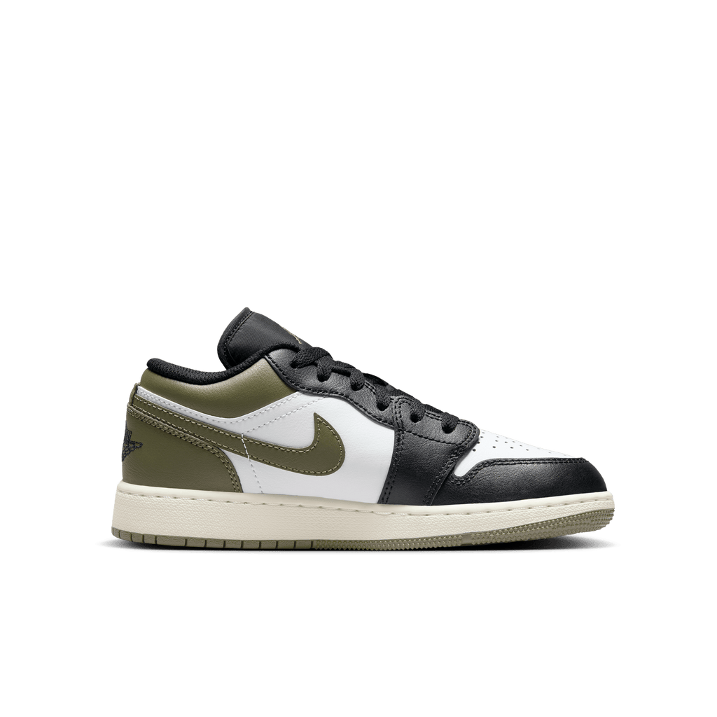 Big Kids' Air Jordan 1 Low "Black Toe Medium Olive"