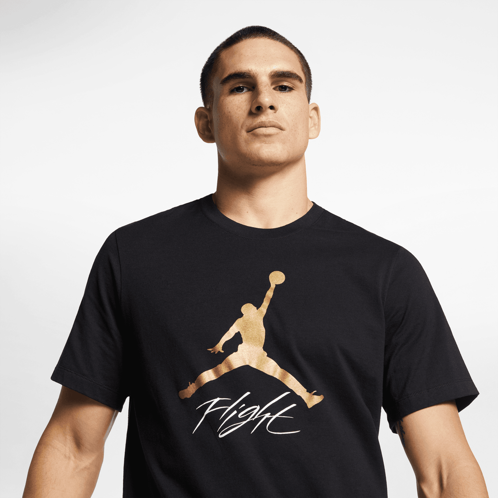 Men's Jordan Jumpman Flight T-Shirt "Black Metallic Gold"