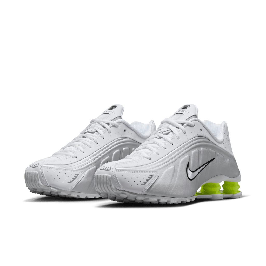 Women's Nike Shox R4 "White Metallic Silver Volt"