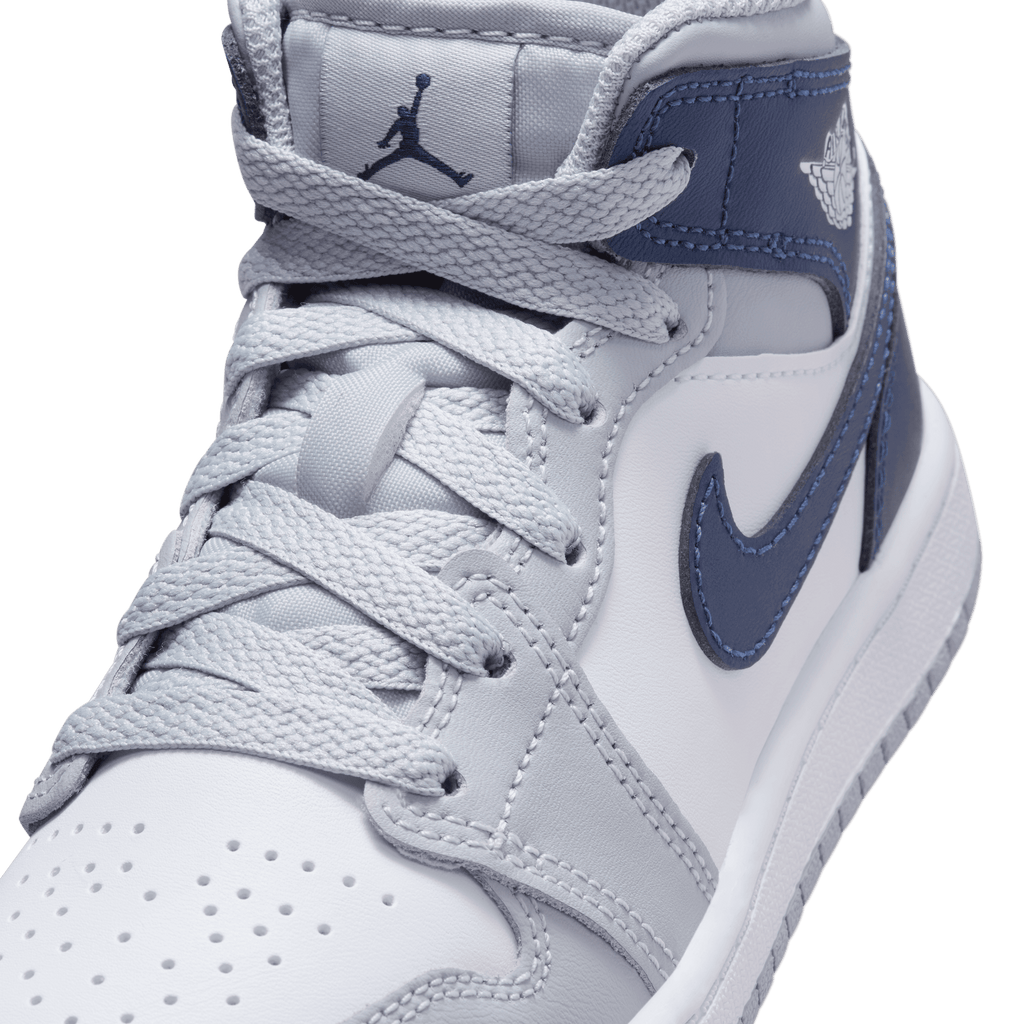 Little Kids' Jordan 1 Mid "Wolf Grey Midnight Navy"