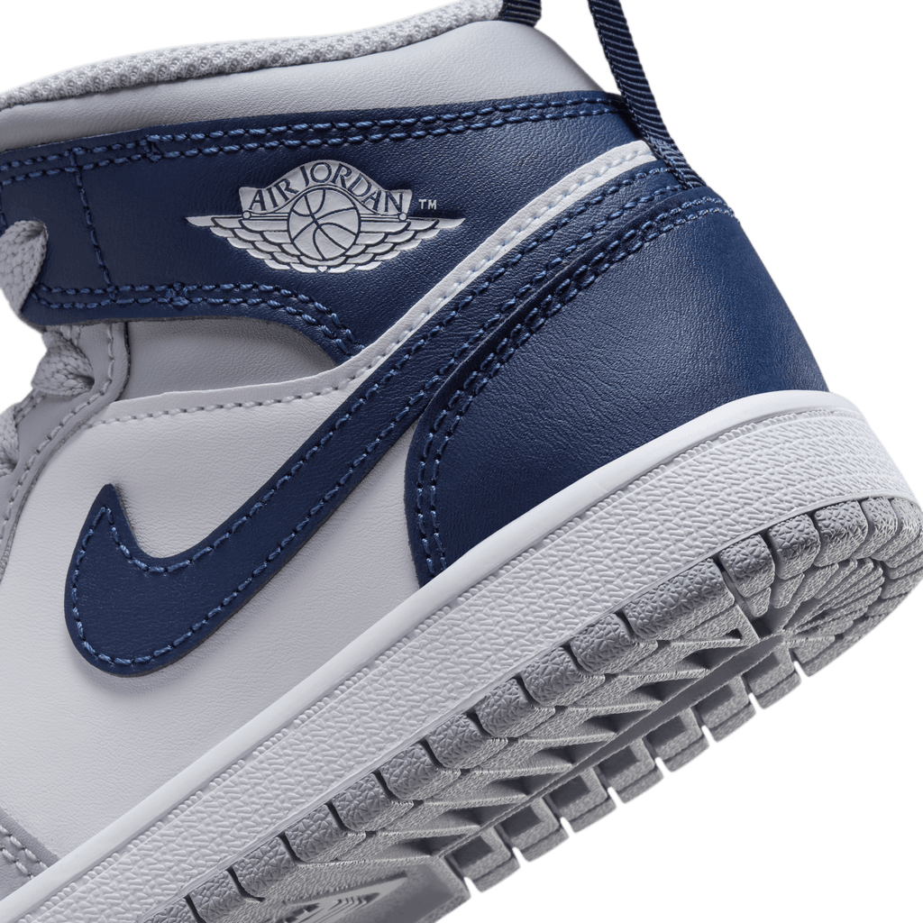 Little Kids' Jordan 1 Mid "Wolf Grey Midnight Navy"