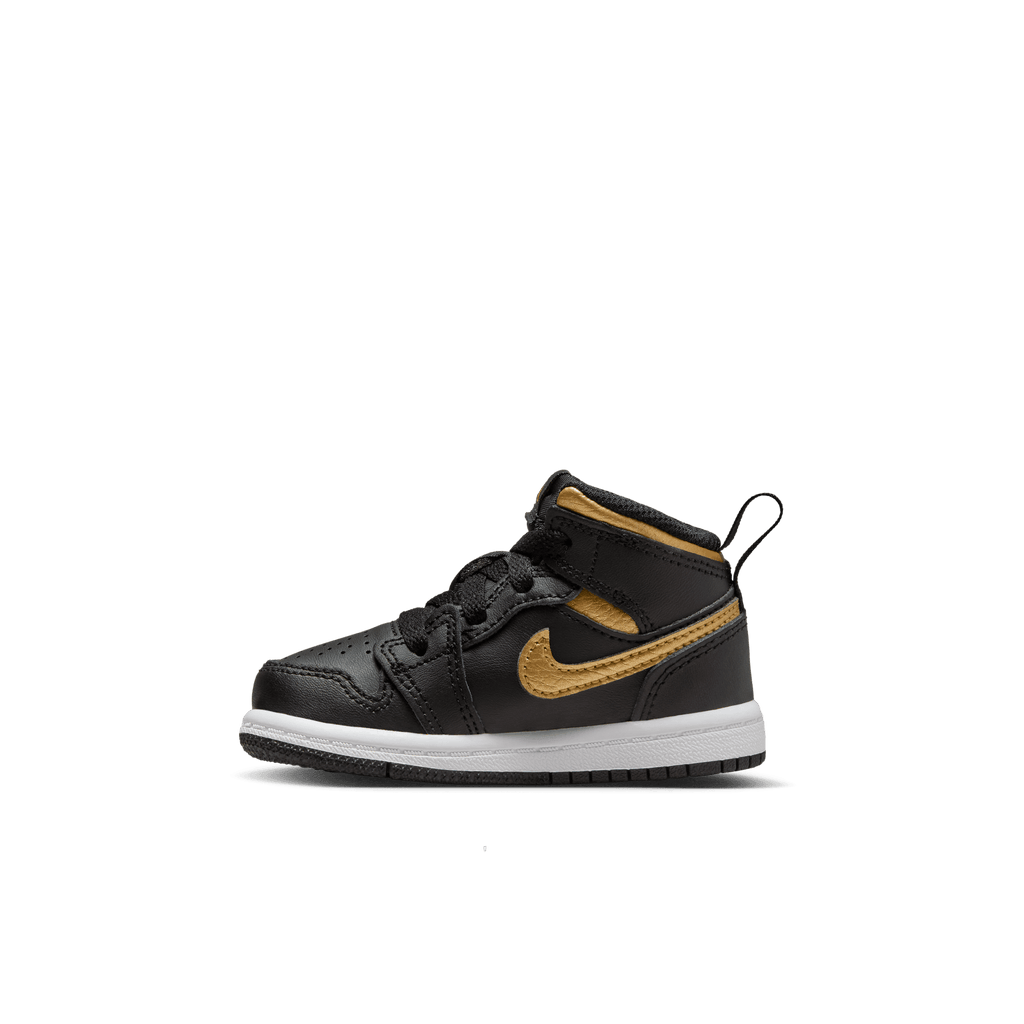 Baby/Toddler Jordan 1 Mid "Black Metallic Gold"