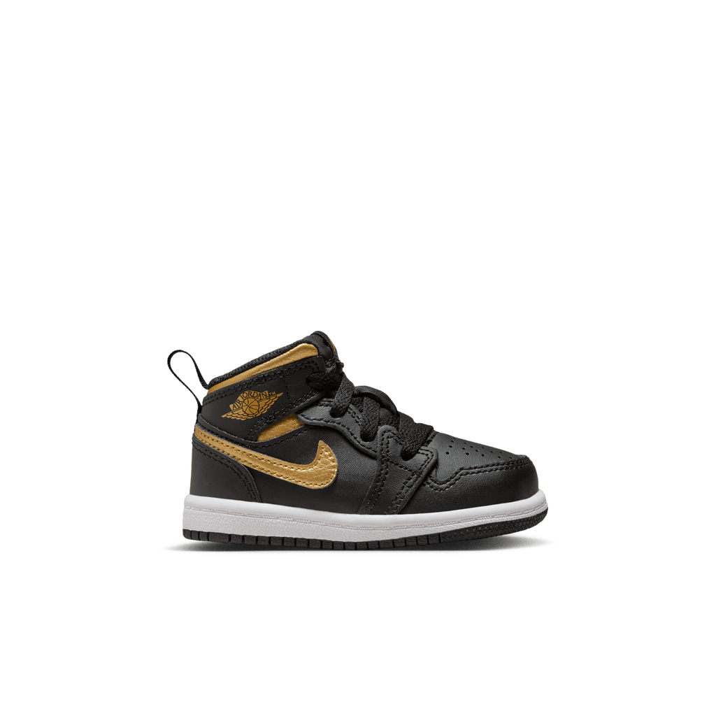 Baby/Toddler Jordan 1 Mid "Black Metallic Gold"