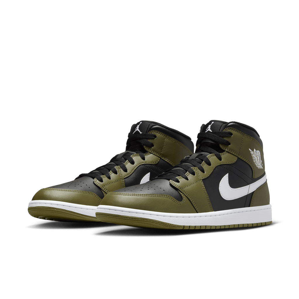 Men's Air Jordan 1 Mid "Black White Olive"