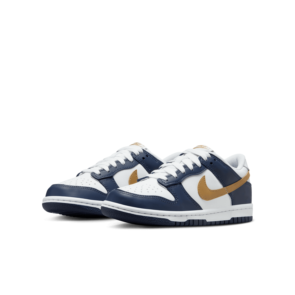 Big Kids' Nike Dunk Low "Midnight Navy Wheat"