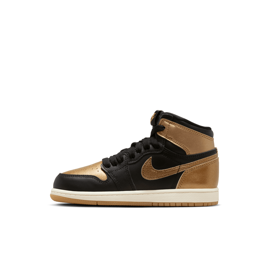 Little Kids' Jordan 1 Retro High OG "Metallic Gold Black"