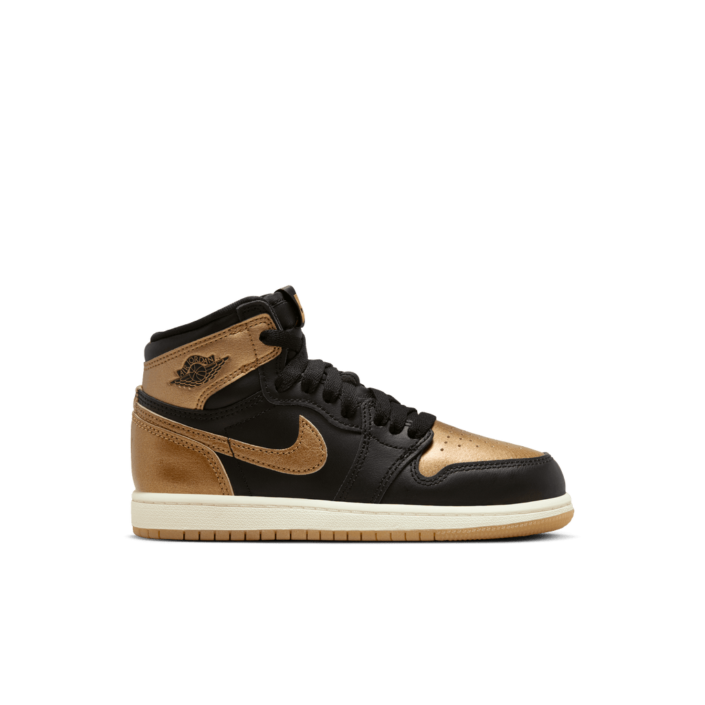 Little Kids' Jordan 1 Retro High OG "Metallic Gold Black"