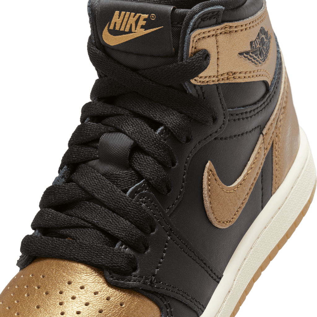 Little Kids' Jordan 1 Retro High OG "Metallic Gold Black"