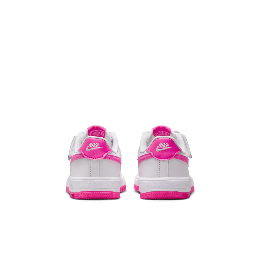 Little Kids' Nike Force 1 Low EasyOn "White Laser Fuchsia"