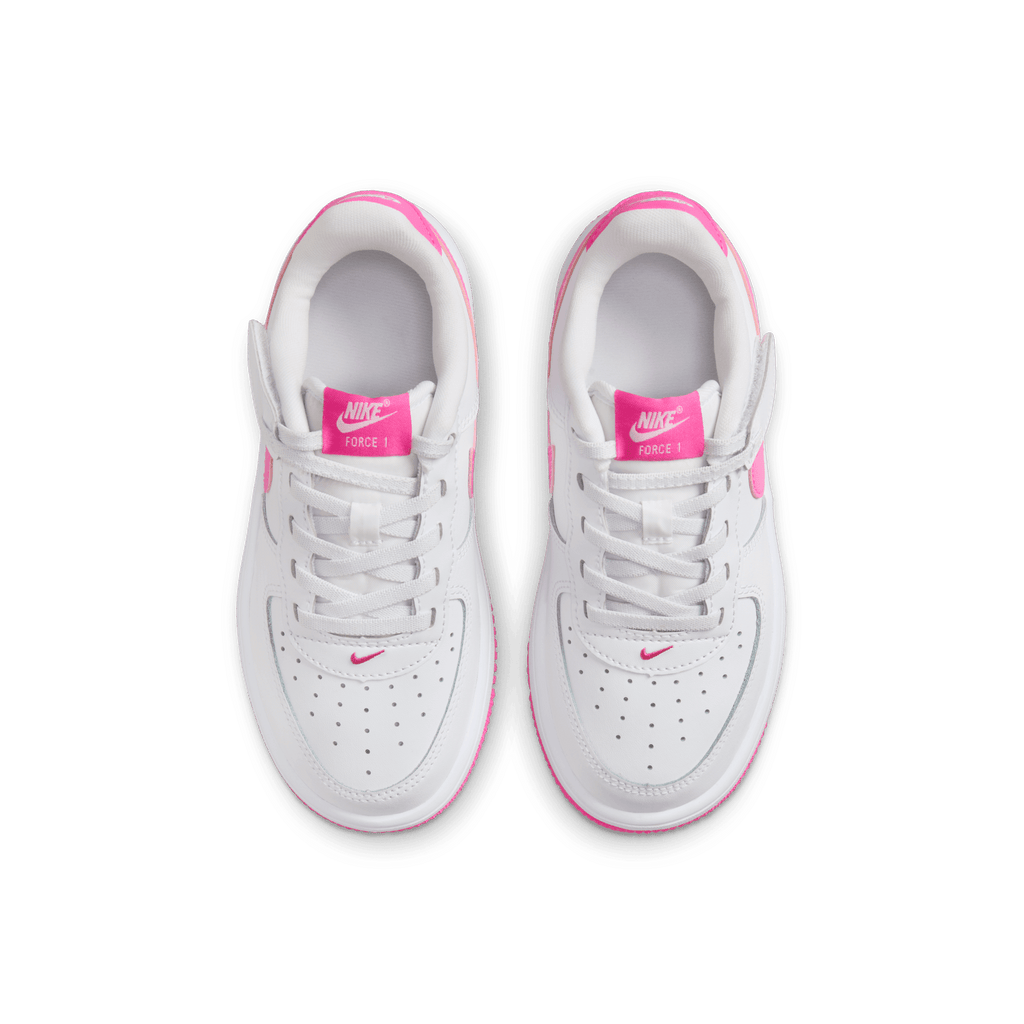 Little Kids' Nike Force 1 Low EasyOn "White Laser Fuchsia"