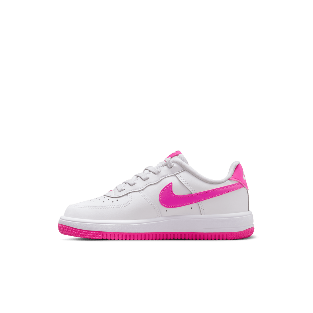 Little Kids' Nike Force 1 Low EasyOn "White Laser Fuchsia"