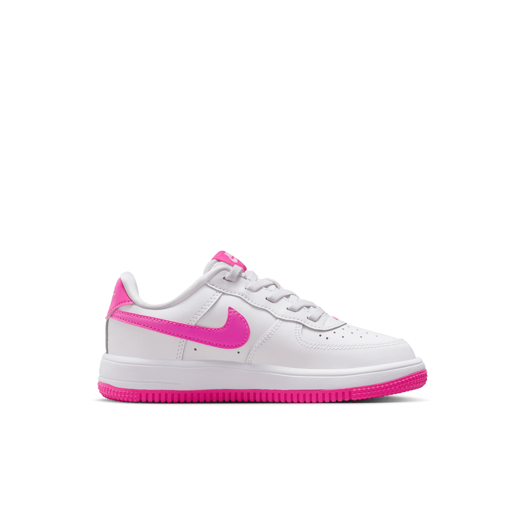 Little Kids' Nike Force 1 Low EasyOn "White Laser Fuchsia"