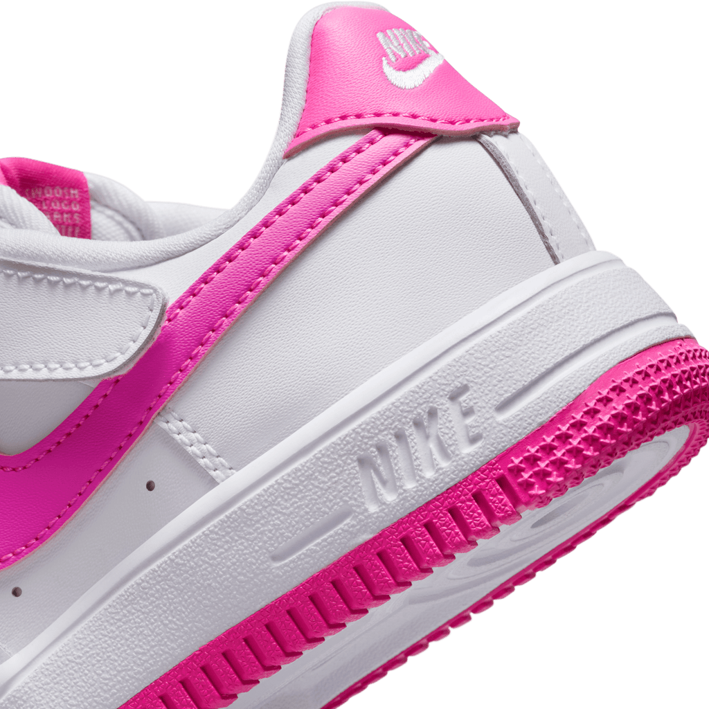 Little Kids' Nike Force 1 Low EasyOn "White Laser Fuchsia"