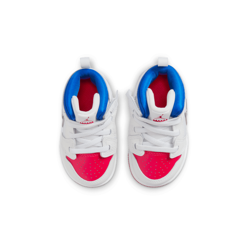 Baby/Toddler Jordan 1 Mid EasyOn "White Siren Red Blue"