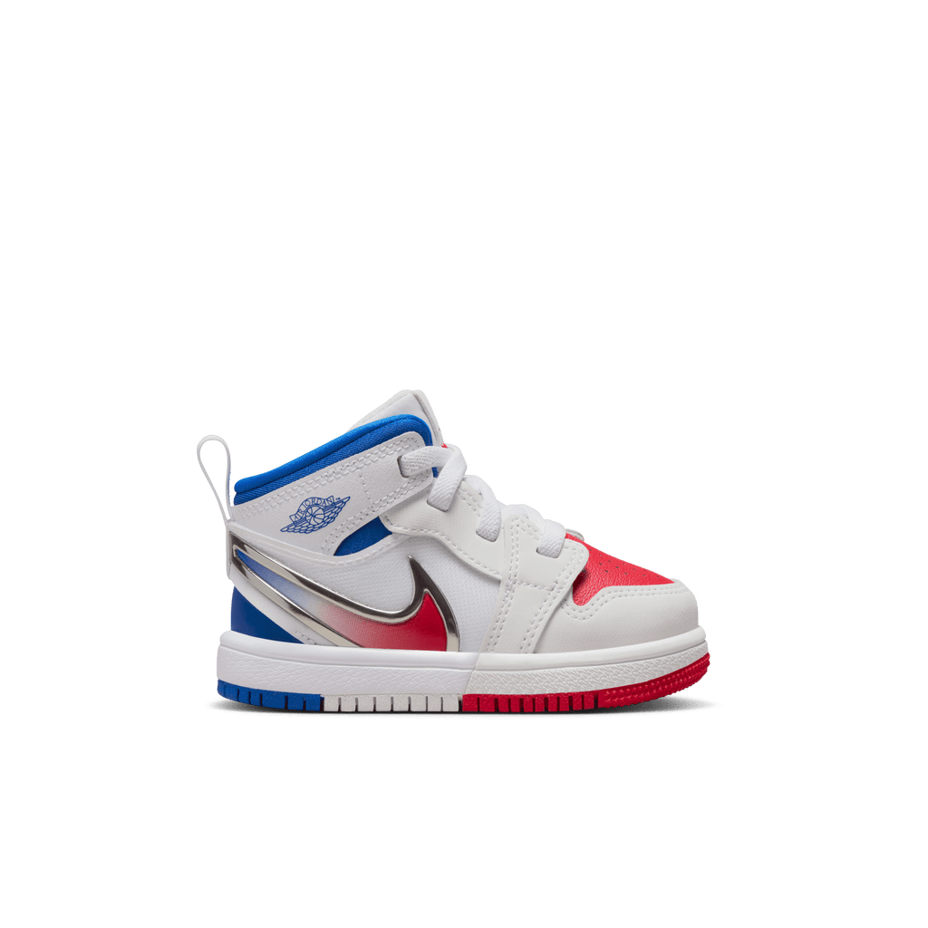 Baby/Toddler Jordan 1 Mid EasyOn "White Siren Red Blue"