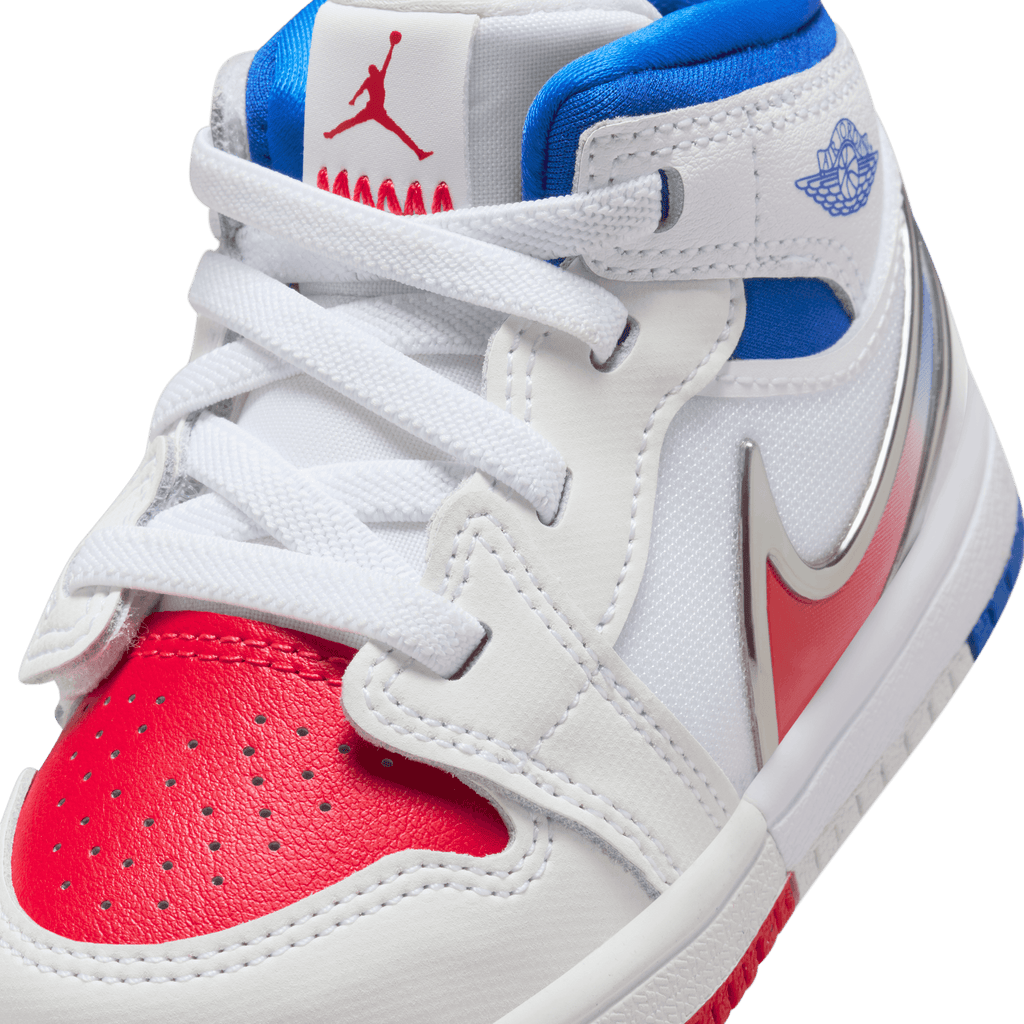 Baby/Toddler Jordan 1 Mid EasyOn "White Siren Red Blue"