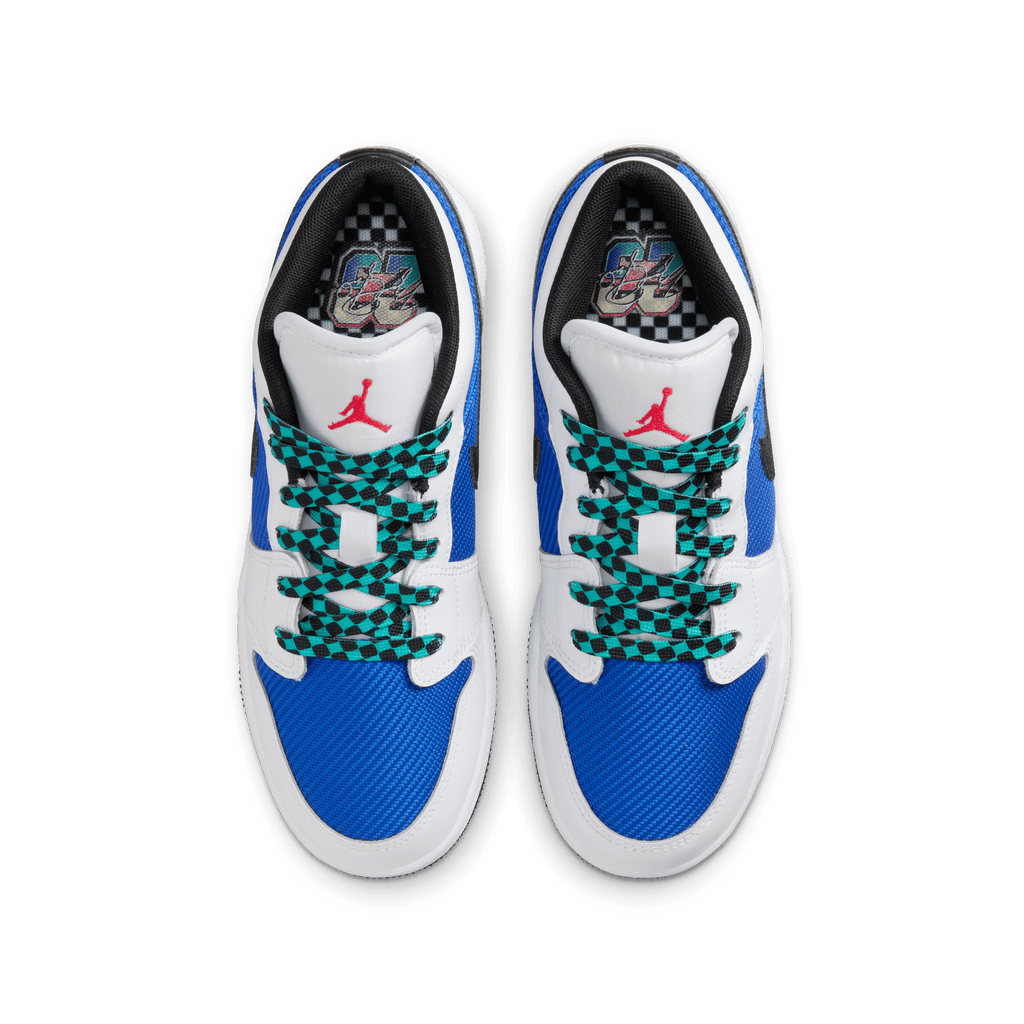 Big Kids' Air Jordan 1 Low SE "Royal Hyper Jade"