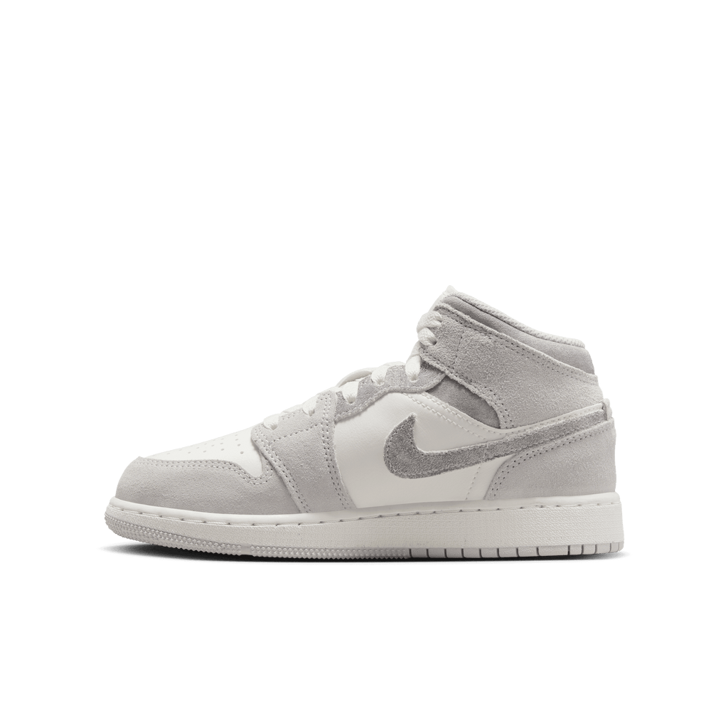 Big Kids' Air Jordan 1 Mid SE "Neutral Grey Sail"