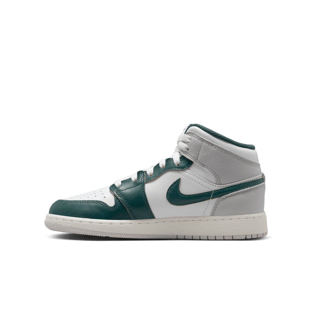 Big Kids' Air Jordan 1 Mid SE "Neutral Grey Oxidized Green"