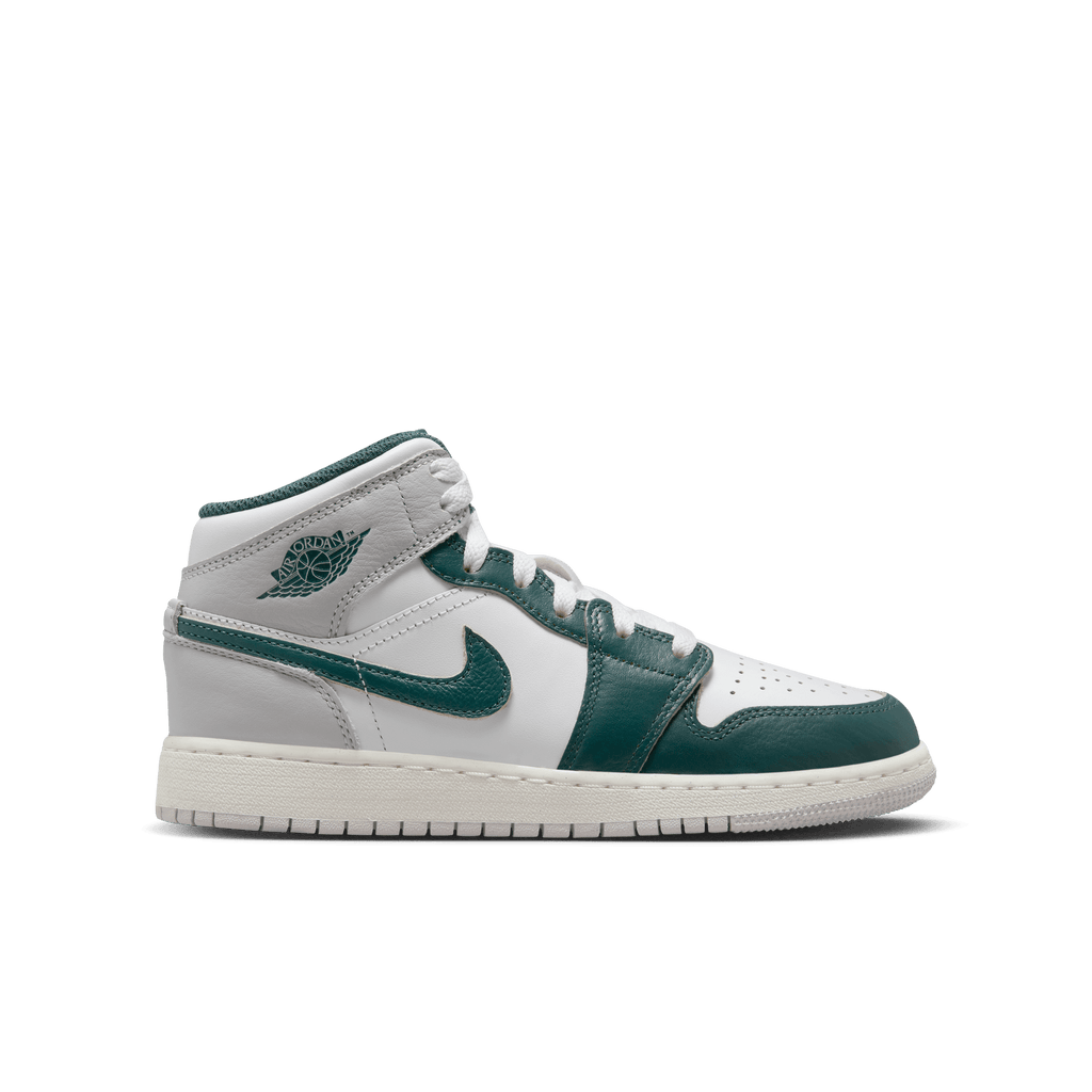 Big Kids' Air Jordan 1 Mid SE "Neutral Grey Oxidized Green"