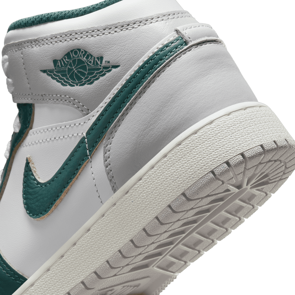 Big Kids' Air Jordan 1 Mid SE "Neutral Grey Oxidized Green"