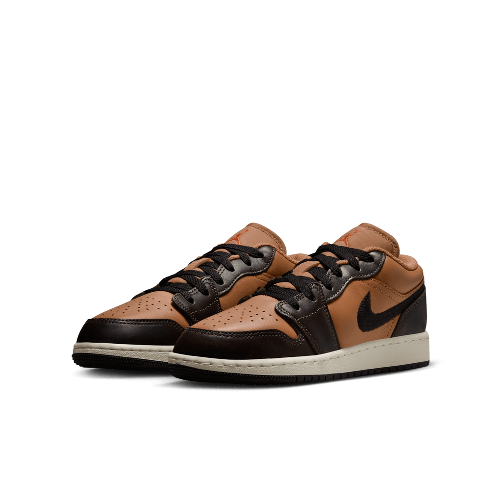 Big Kids' Air Jordan 1 Low SE BG "Flax Baroque Brown"