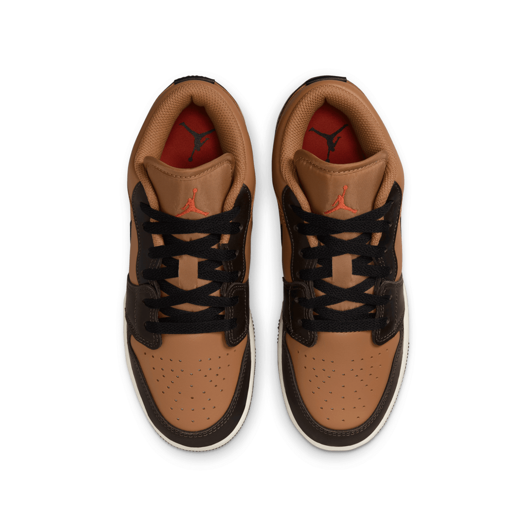 Big Kids' Air Jordan 1 Low SE BG "Flax Baroque Brown"