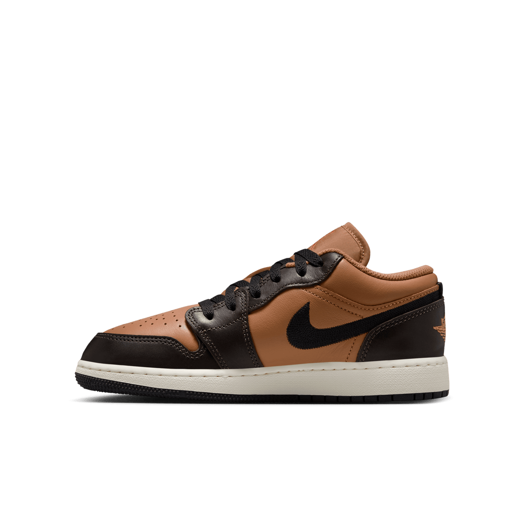 Big Kids' Air Jordan 1 Low SE BG "Flax Baroque Brown"