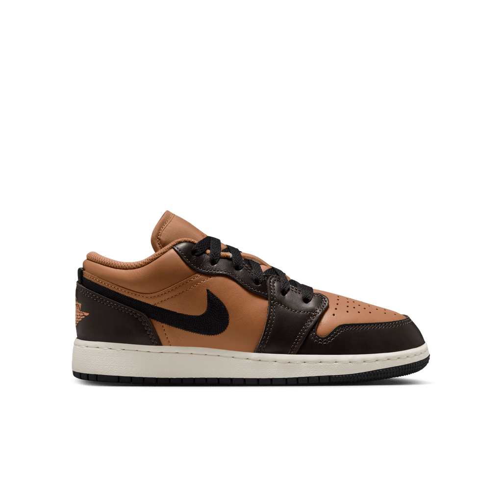 Big Kids' Air Jordan 1 Low SE BG "Flax Baroque Brown"