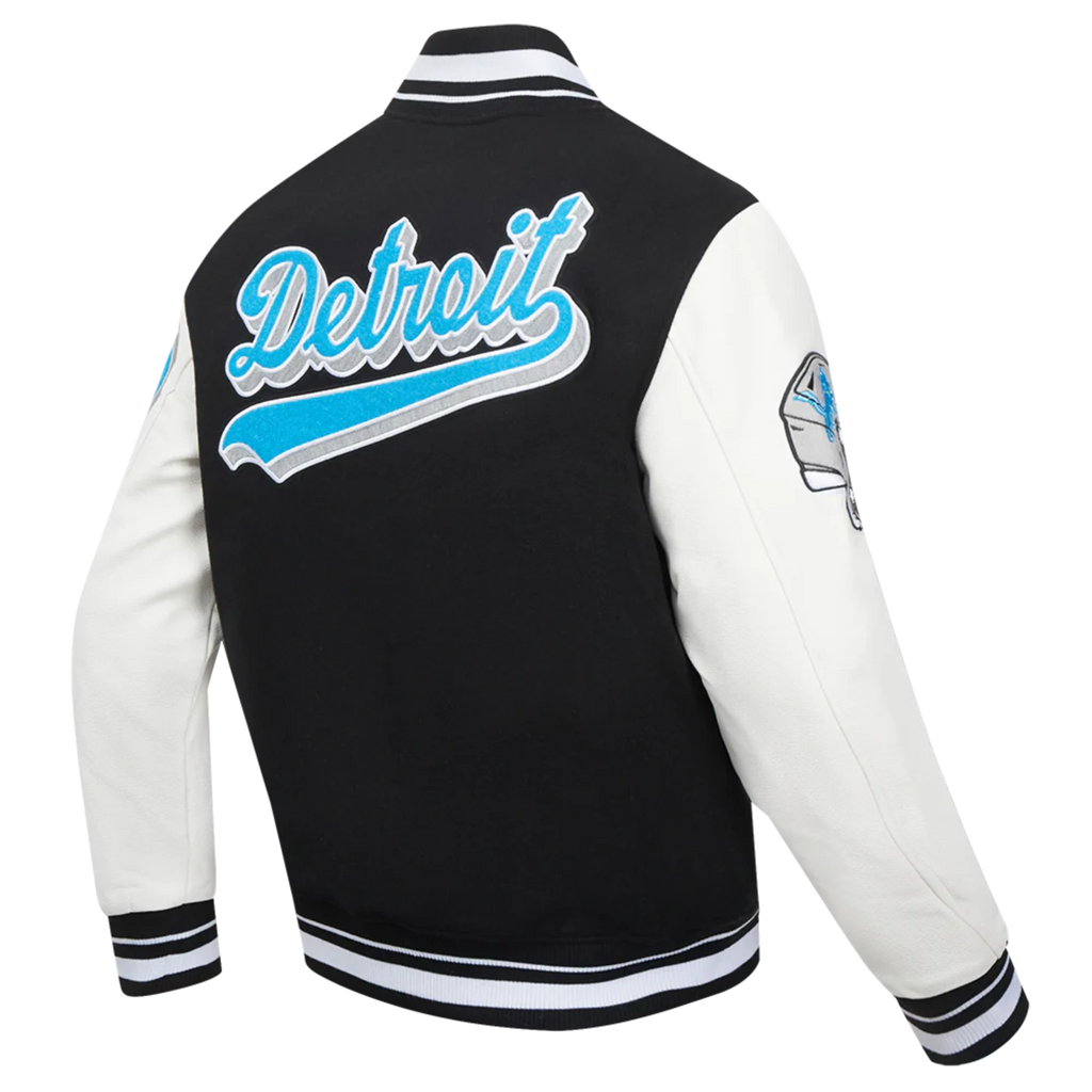 Men's Pro Standards Detroit Lions Script Tail Rib Wool Varsity Jacket