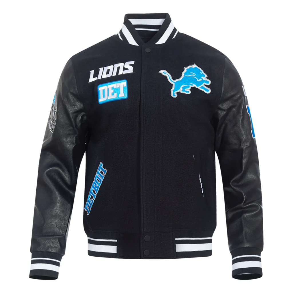 Men's Pro Standards Detroit Lions Area Code Rib Wool Varsity Jacket