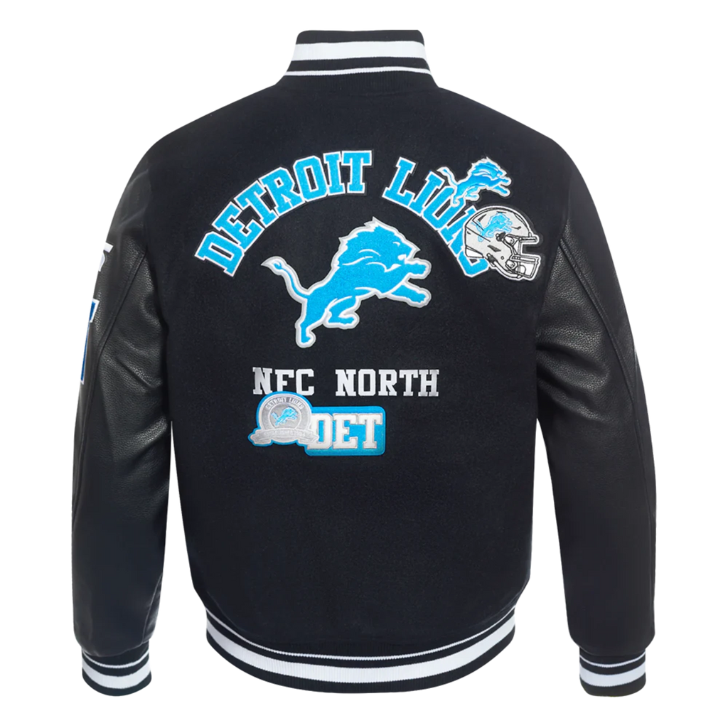 Men's Pro Standards Detroit Lions Area Code Rib Wool Varsity Jacket