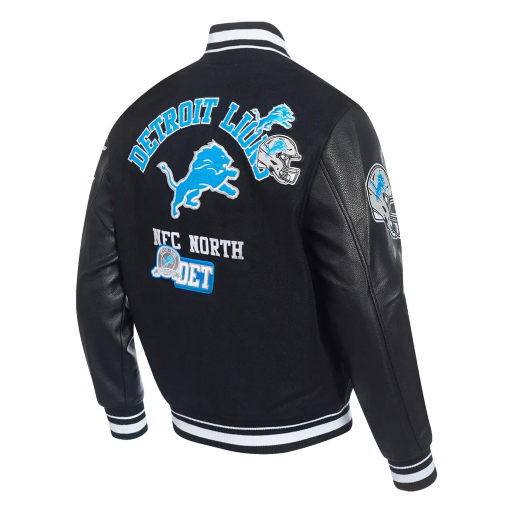 Men's Pro Standards Detroit Lions Area Code Rib Wool Varsity Jacket