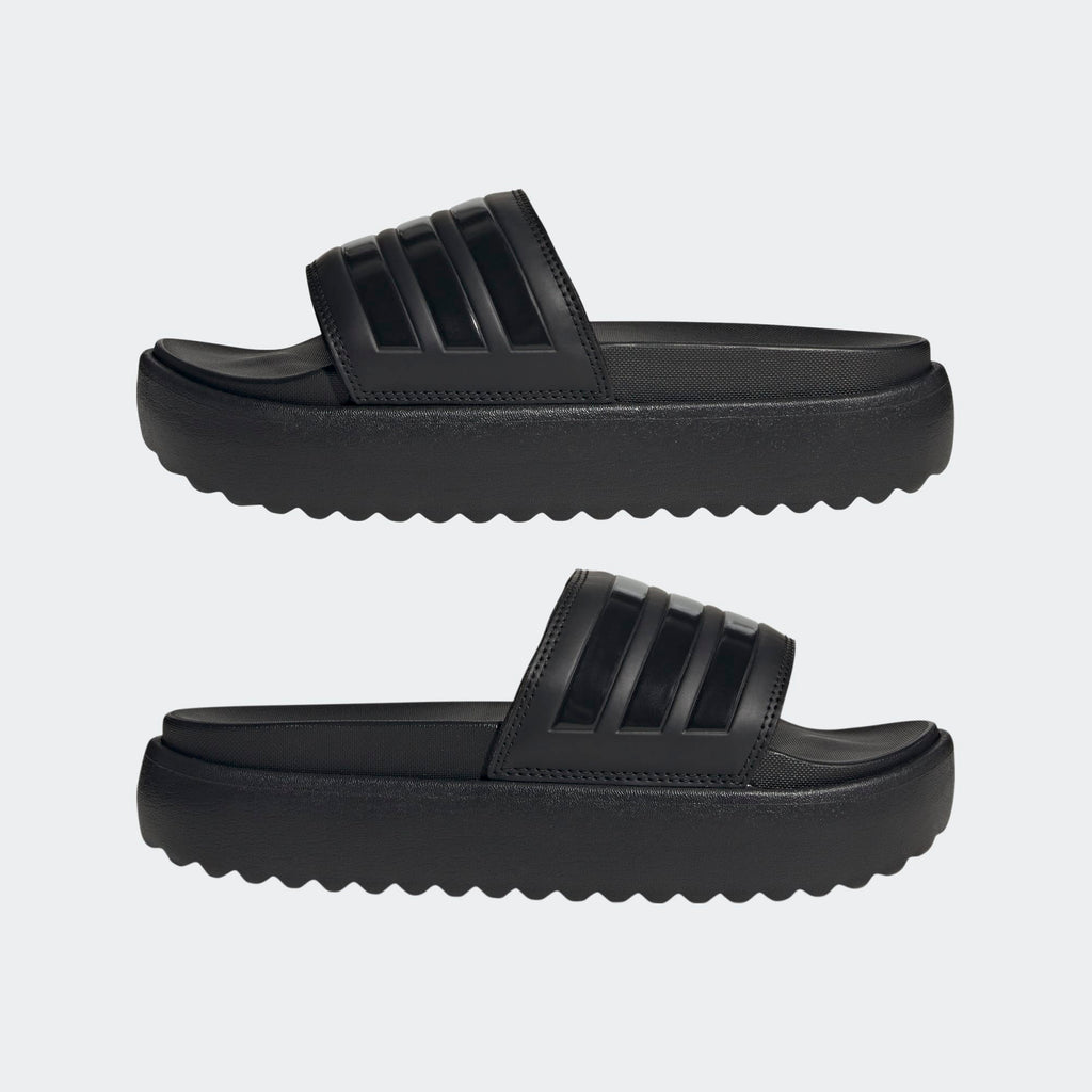 Women's Adidas Adilette Platform Slides "Core Black"