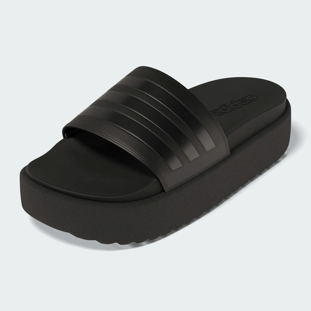 Women's Adidas Adilette Platform Slides "Core Black"