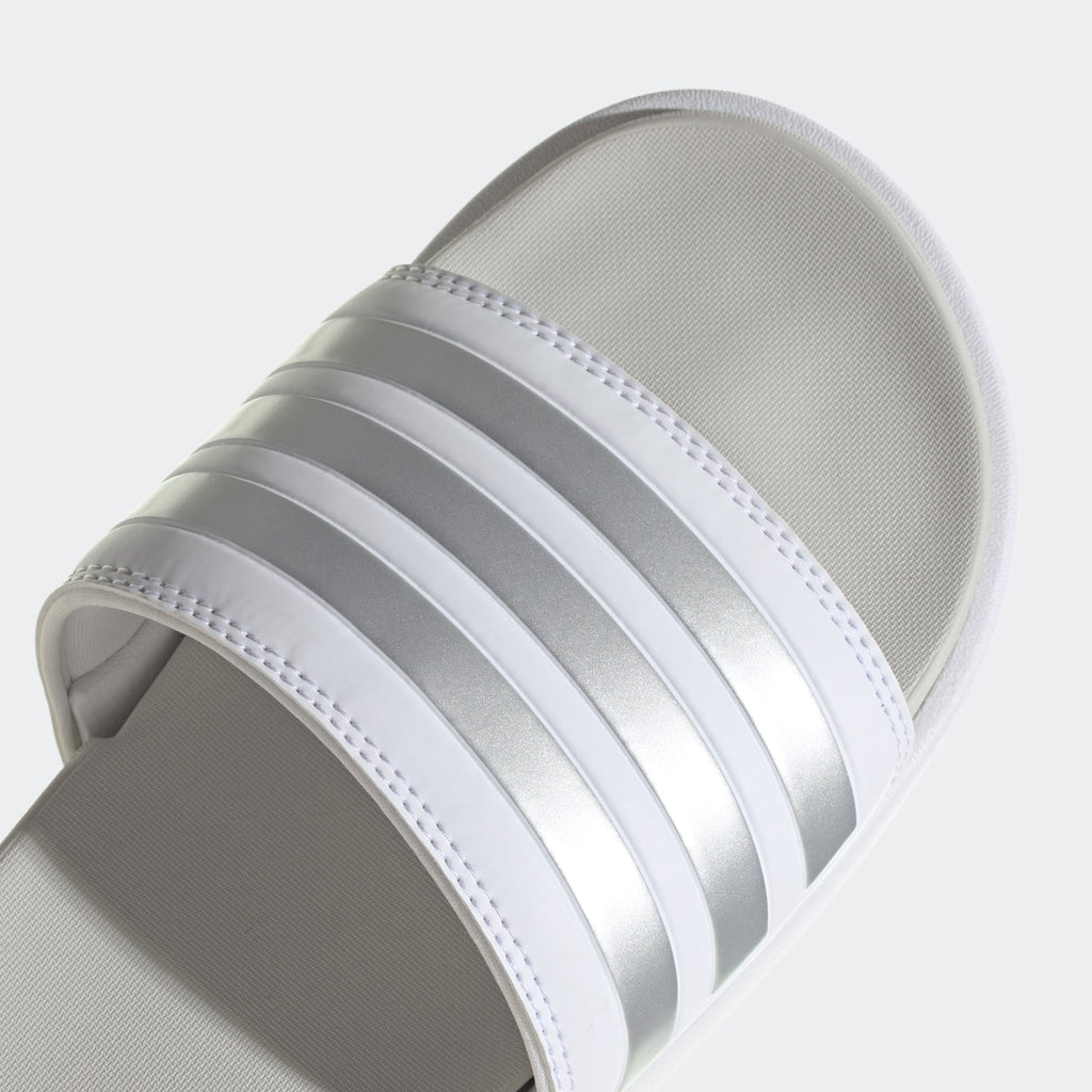 Women's Adidas Adilette Platform Slides "Cloud White Metallic"