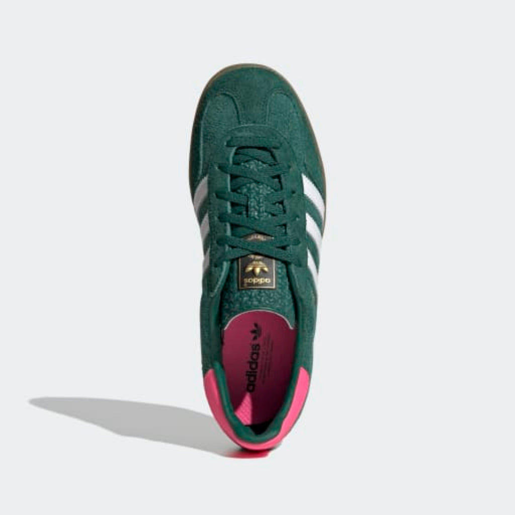 Women's Adidas Originals Gazelle Indoor Shoe "Collegiate Green Lucid Pink"