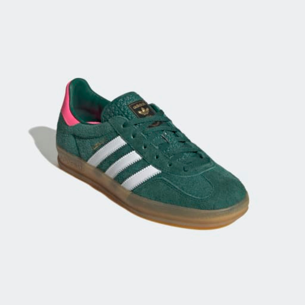 Women's Adidas Originals Gazelle Indoor Shoe "Collegiate Green Lucid Pink"