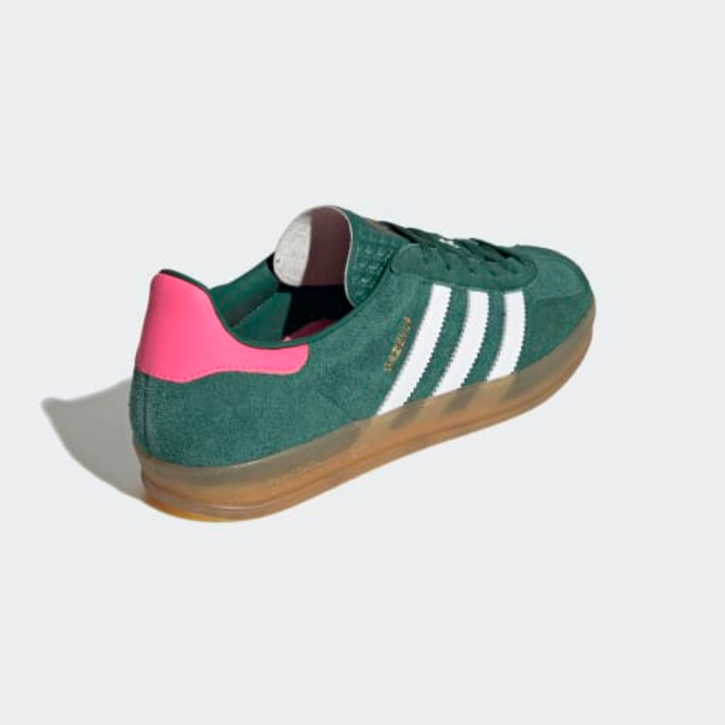 Women's Adidas Originals Gazelle Indoor Shoe "Collegiate Green Lucid Pink"