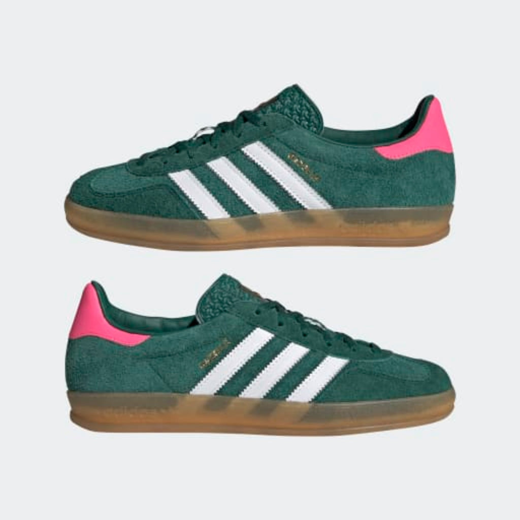 Women's Adidas Originals Gazelle Indoor Shoe "Collegiate Green Lucid Pink"