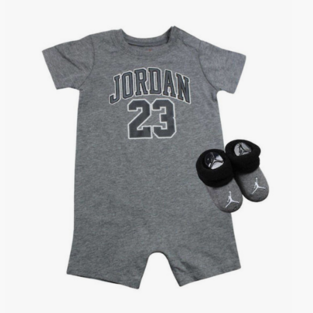 Baby/Toddler Jordan 23 Romper & Bootie Set (2Piece Set) "Carbon Grey Black"
