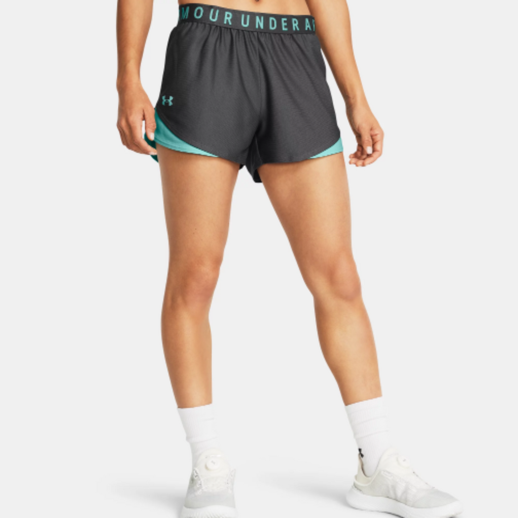 Women's Under Armour Play Up 3.0 Shorts "Castlerock Radial Turquoise"